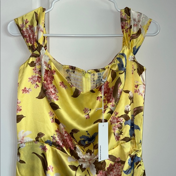 Reformation Genesis Silk Floral Dress Size 10 NWT - Picture 3 of 15